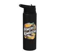 Powered By Kombucha Energy Drink Lovers Stainless Steel Insulated Water Bottle
