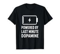 Powered By Last Minute Dopamine Retro Vintage Value Graphic T-Shirt, Men, Black, S