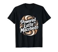 Powered By Latte Macchiato Swirl Design Value Graphic T-Shirt, Men, Black, M