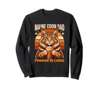 Powered By Lattes Maine Coon Dad Coffee Lovers Sweatshirt