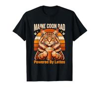 Powered By Lattes Maine Coon Dad Coffee Lovers Value Graphic T-Shirt