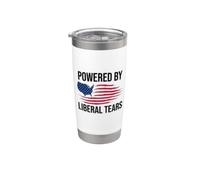Powered By Liberal Tears Flag Anti Liberal Make Liberals Cry Stainless Steel Insulated Tumbler