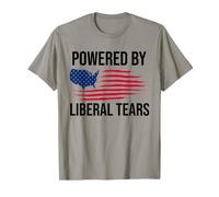 Powered By Liberal Tears Flag Anti Liberal Make Liberals Cry T-Shirt