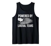 Powered By Liberal Tears Flag Anti Liberal Make Liberals Cry Tank Top