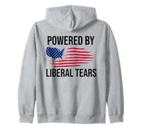 Powered By Liberal Tears Flag Anti Liberal Make Liberals Cry Zip Hoodie