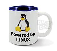 Powered by Linux, Funny, Linux Engineer, IT Programmer, Birthday Gift idea, Blue Mug, Cup