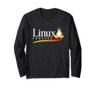 Powered by Linux tee Tux Penguin Developer Programmer Long Sleeve T-Shirt
