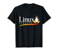 Powered by Linux tee Tux Penguin Developer Programmer T-Shirt