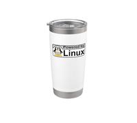 Powered By Linux Tux the Penguin Nerd Geek Sysadmin Gift Stainless Steel Insulated Tumbler