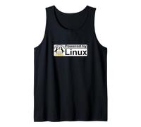 Powered By Linux Tux the Penguin Nerd Geek Sysadmin Gift Tank Top
