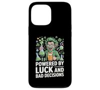 Powered by Luck and Bad Decisions Leprechaun St Patricks Day Case for iPhone 13 Pro Max