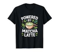 Powered By Matcha Latte Leaf Art Value Graphic T-Shirt, Men, Black, M