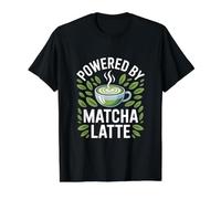 Powered By Matcha Latte Leafy Cup Art Value Graphic T-Shirt, Men, Black, M