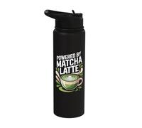 Powered By Matcha Latte Vibes Stainless Steel Insulated Water Bottle