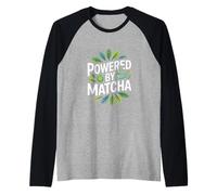 Powered by Matcha Tea Leaf Enthusiasm Raglan Baseball Tee
