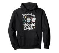 Powered By Midnight Coffee Night Shift Nurse RN Pullover Hoodie