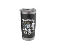 Powered By Midnight Coffee Night Shift Nurse RN Stainless Steel Insulated Tumbler