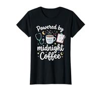 Powered By Midnight Coffee Night Shift Nurse RN T-Shirt