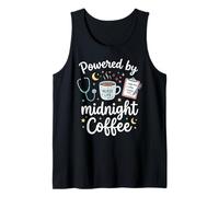 Powered By Midnight Coffee Night Shift Nurse RN Tank Top