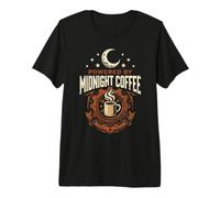 Powered By Midnight Coffee Steampunk Retro Gear Graphic Premium T-Shirt