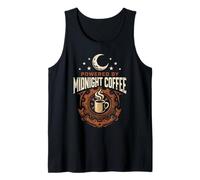 Powered By Midnight Coffee Steampunk Retro Gear Graphic Tank Top