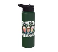 Powered By Milkshakes Fun Whimsical Stainless Steel Insulated Water Bottle