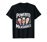Powered By Milkshakes Fun Whimsical Value Graphic T-Shirt