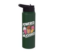 Powered By Milkshakes Ice Cream Fun Stainless Steel Insulated Water Bottle