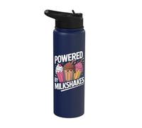 Powered By Milkshakes Ice Cream Fun Stainless Steel Insulated Water Bottle