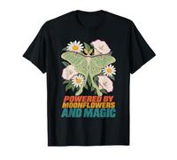 Powered by Moonflowers and Magic Luna Moth Lover Cottagecore T-Shirt