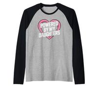 Powered By My Daughters Heart Mom Dad Motivational Family Raglan Baseball Tee