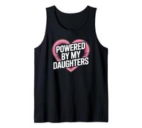 Powered By My Daughters Heart Mom Dad Motivational Family Tank Top