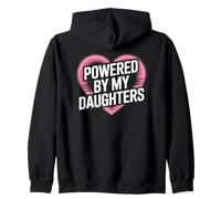 Powered By My Daughters Heart Mom Dad Motivational Family Zip Hoodie