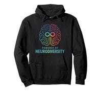Powered By Neurodiversity Brain Autism ADHD Awareness Pullover Hoodie