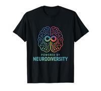 Powered by Neurodiversity Brain Autism ADHD Awareness T-Shirt