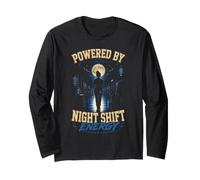Powered by Night Shift Energy Nurse Doctor Worker Long Sleeve T-Shirt