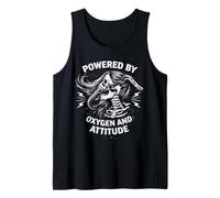 Powered By Oxygen and Attitude CPAP Funny Women Sleep Apnea Tank Top
