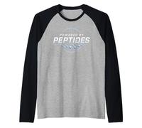 Powered By Peptides Stack Biohacker Fitness Aging Gym Bro Raglan Baseball Tee