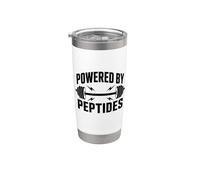 Powered By Peptides Stack Fitness Biohacker Gym Science Bro Stainless Steel Insulated Tumbler