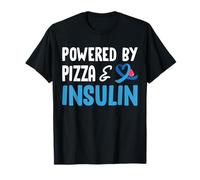 Powered by Pizza & Insulin Type 1 Diabetes T-Shirt