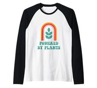 Powered By Plants Arbor Day Earth Day Plant Based Vegan Raglan Baseball Tee