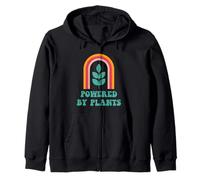 Powered By Plants Arbor Day Earth Day Plant Based Vegan Zip Hoodie
