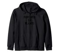 Powered By Plants - Running, Vegan, Vegetarian, Peace, Gym Zip Hoodie