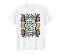 Powered By Plants Vegan Retro Workout Gym Powerlifting T-Shirt