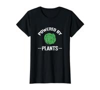 Powered By Plants Vegan Vegetarian Power Value Graphic T-Shirt, Women, Black, L