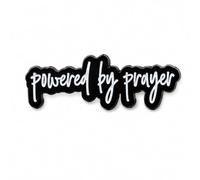 Powered by Prayer Brooch Christian Lapel Pin Inspirational Faith Accessories for Church Outfit Denim Jacket Blazer Tote Bag Encouragement Gift, L, Zinc, no gemstone