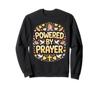 Powered By Prayer Christian Faith Dove Cross Sweatshirt