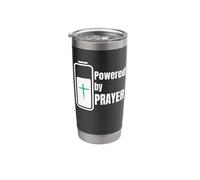 Powered by Prayer - Novelty Christian Design Stainless Steel Insulated Tumbler