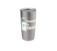 Powered by Prayer - Novelty Christian Design Stainless Steel Insulated Tumbler
