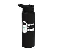Powered by Prayer - Novelty Christian Design Stainless Steel Insulated Water Bottle